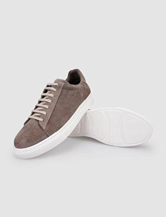 %100 Hakiki Deri Vizon Süet Bağcıklı Erkek Spor Ayakkabı