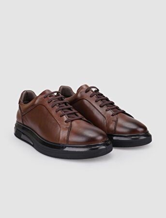 %100 Hakiki Deri Taba Bağcıklı Erkek Spor Ayakkabı