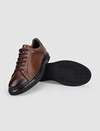 %100 Hakiki Deri Taba Bağcıklı Erkek Spor Ayakkabı