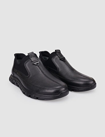 %100 Hakiki Deri Siyah Erkek Günlük Ayakkabı