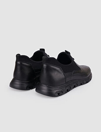 %100 Hakiki Deri Siyah Erkek Günlük Ayakkabı