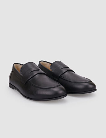 %100 Hakiki Deri Siyah Kadın Loafer