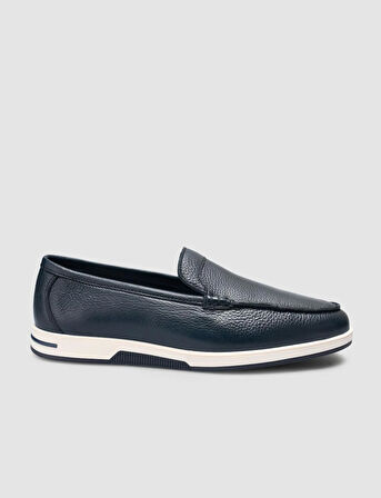 %100 Hakiki Deri Lacivert Erkek Loafer