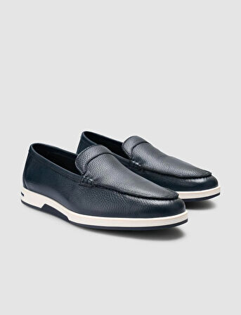 %100 Hakiki Deri Lacivert Erkek Loafer