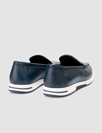 %100 Hakiki Deri Lacivert Erkek Loafer