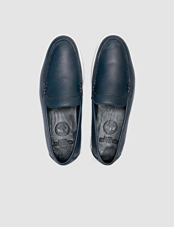 %100 Hakiki Deri Lacivert Erkek Loafer