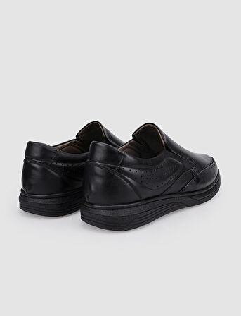 %100 Hakiki Deri Siyah Erkek Günlük Ayakkabı