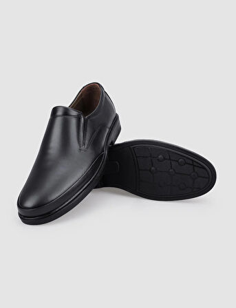 %100 Hakiki Deri Siyah Erkek Günlük Ayakkabı