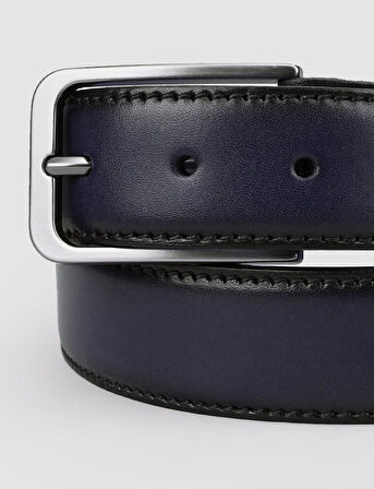 Cabani %100 Hakiki Deri Lacivert 3,5 cm Erkek Günlük Kemer