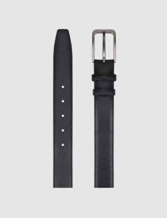 Cabani %100 Hakiki Deri Desenli Siyah 3,5 cm Erkek Günlük Kemer