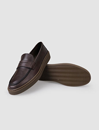 %100 Hakiki Deri Kahverengi Erkek Günlük Ayakkabı