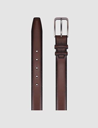 Cabani %100 Hakiki Deri Kahverengi 3,5 cm Erkek Günlük Kemer