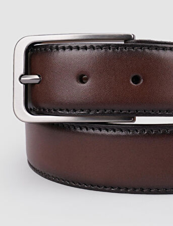 Cabani %100 Hakiki Deri Kahverengi 3,5 cm Erkek Günlük Kemer