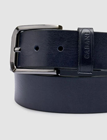 Cabani %100 Hakiki Deri Lacivert Erkek Klasik Kemer