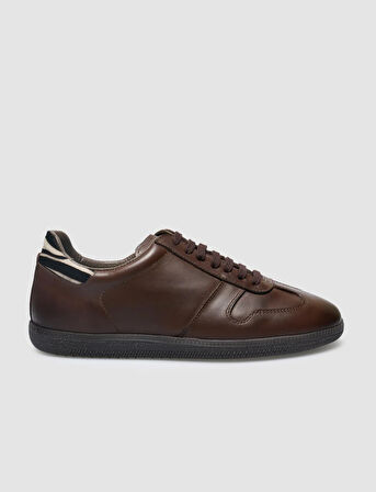 %100 Hakiki Deri Kahverengi Kadın Sneaker