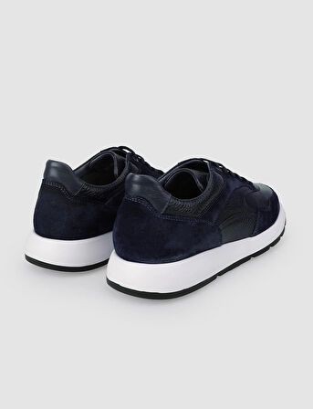 %100 Hakiki Deri Lacivert Erkek Spor Ayakkabı