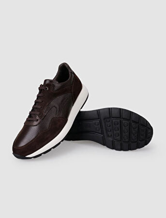 %100 Hakiki Deri Kahverengi Erkek Spor Ayakkabı