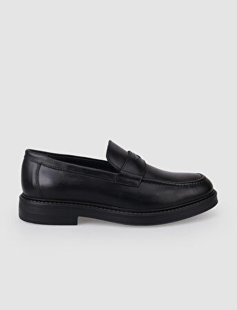 %100 Hakiki Deri Siyah Erkek Günlük Ayakkabı