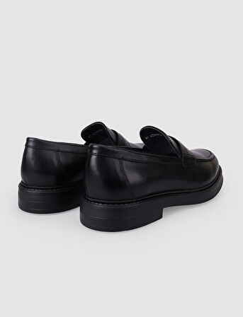 %100 Hakiki Deri Siyah Erkek Günlük Ayakkabı