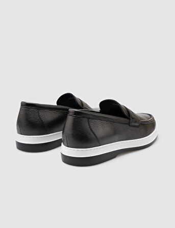 %100 Hakiki Deri Siyah Erkek Günlük Ayakkabı