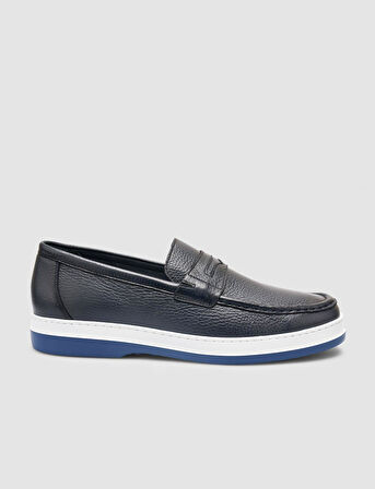 %100 Hakiki Deri Lacivert Erkek Loafer