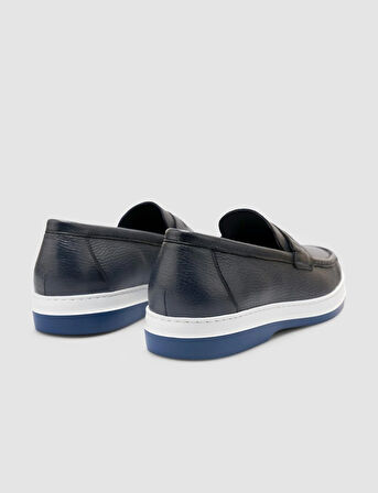 %100 Hakiki Deri Lacivert Erkek Loafer