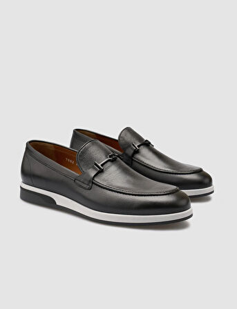 %100 Hakiki Deri Siyah Erkek Loafer