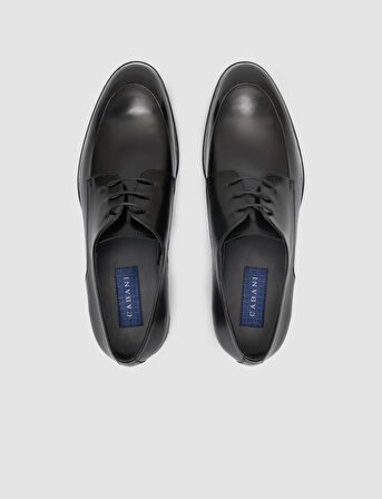 %100 Hakiki Deri Siyah Bağcıklı Erkek Klasik Ayakkabı