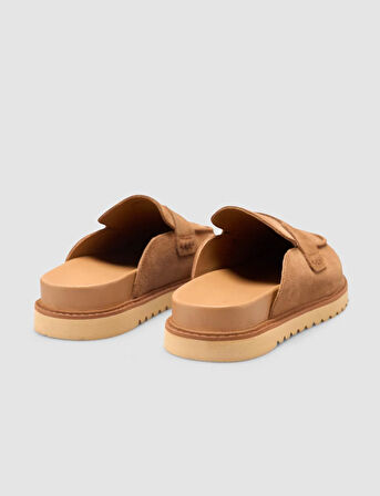 %100 Hakiki Deri Taba Süet Kadın Terlik