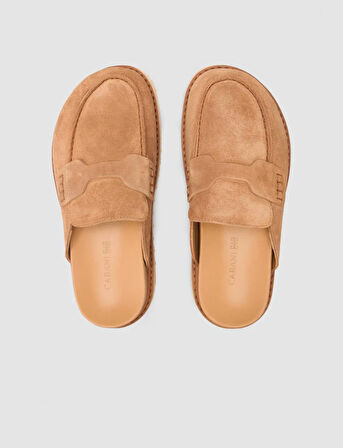 %100 Hakiki Deri Taba Süet Kadın Terlik