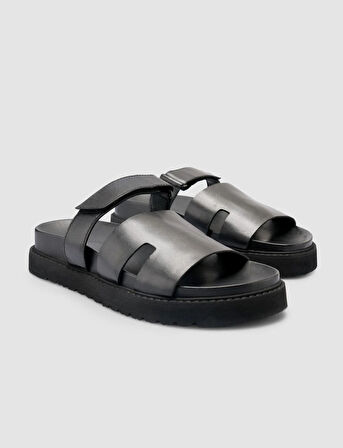 %100 Hakiki Deri Siyah Kadın Terlik