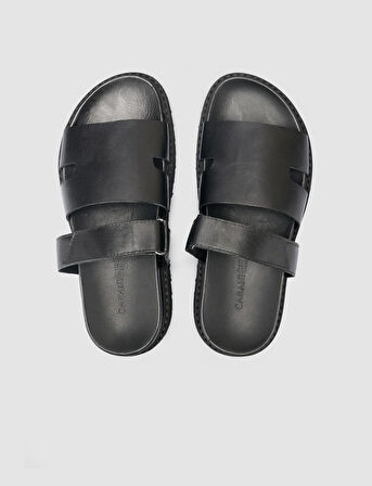 %100 Hakiki Deri Siyah Kadın Terlik