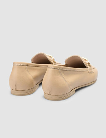 %100 Hakiki Deri Vizon Kadın Loafer