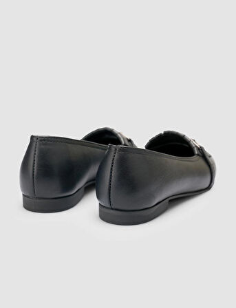 %100 Hakiki Deri Siyah Kadın Babet