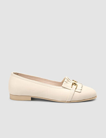 Cabani %100 Hakiki Deri Bej Kadın Babet