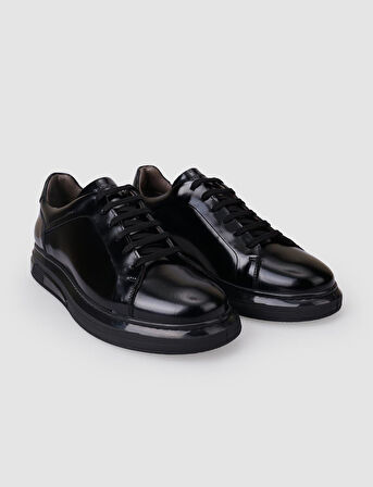 Cabani %100 Hakiki Deri Siyah Açma Bağcıklı Erkek Spor Ayakkabı