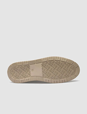 %100 Hakiki Deri Beyaz Bağcıklı Erkek Sneaker