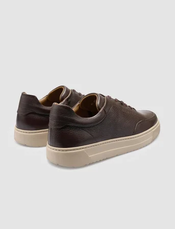 %100 Hakiki Deri Kahverengi Bağcıklı Erkek Sneaker