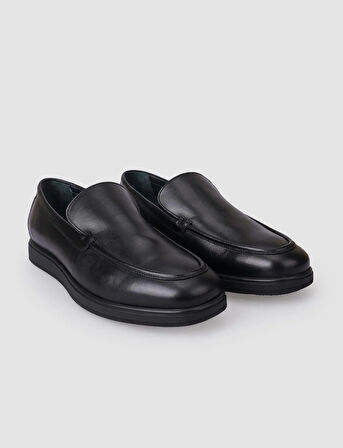 %100 Hakiki Deri Siyah Erkek Loafer