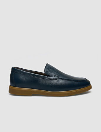 %100 Hakiki Deri Lacivert Erkek Loafer