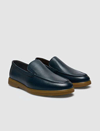 %100 Hakiki Deri Lacivert Erkek Loafer
