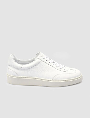 %100 Hakiki Deri Beyaz Erkek Spor Ayakkabı
