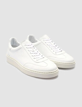 %100 Hakiki Deri Beyaz Erkek Spor Ayakkabı