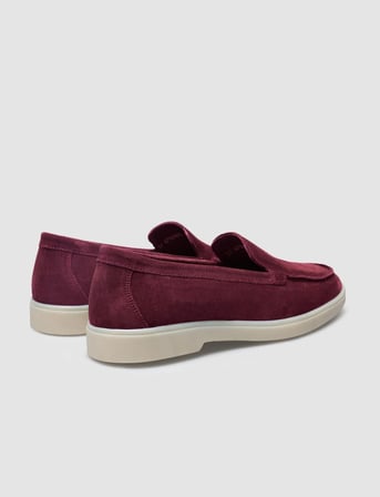 Lagaria MonaMae %100 Hakiki Deri Bordo Süet Kadın Loafer