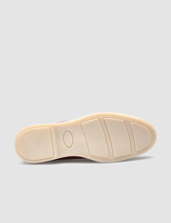 Lagaria MonaMae %100 Hakiki Deri Bordo Süet Kadın Loafer