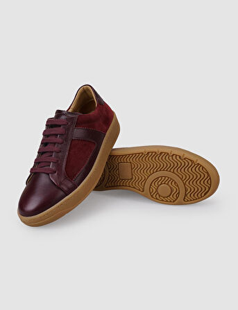 Cabani %100 Hakiki Süet Deri Bordo Kadın Spor Ayakkabı