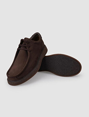 %100 Hakiki Nubuk Deri Kahverengi Erkek Günlük Ayakkabı