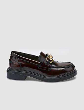 %100 Hakiki Deri Bordo Açma Kadın Günlük Ayakkabı