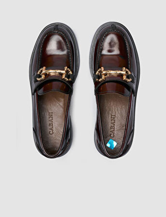 %100 Hakiki Deri Bordo Açma Kadın Günlük Ayakkabı