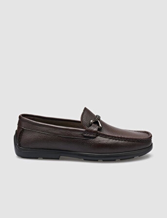 %100 Hakiki Deri Kahverengi Toka Detaylı Erkek Loafer